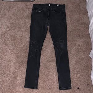 Washed black skinny jeans